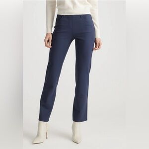 Quince Straight leg ponte pant regular length size large color navy